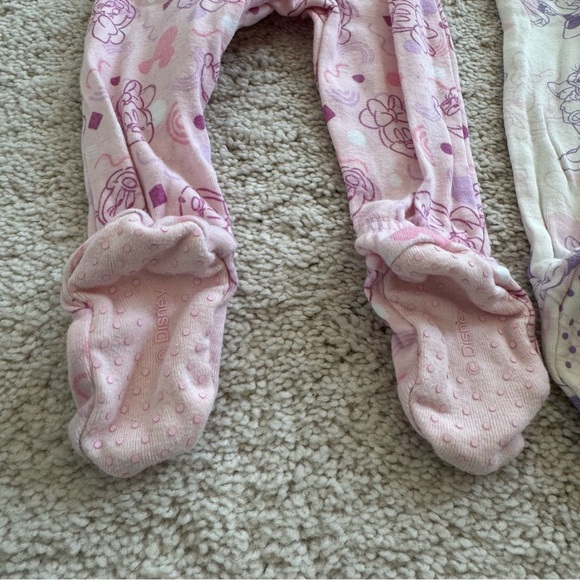 6-9M Disney Baby Minnie Mouse & Daisy 2 Footies Coveralls - Picture 7 of 9